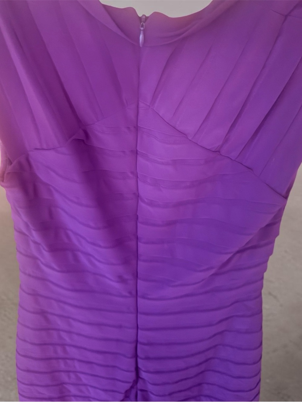 dressbarn Purple Backless Pleated Evening Dress